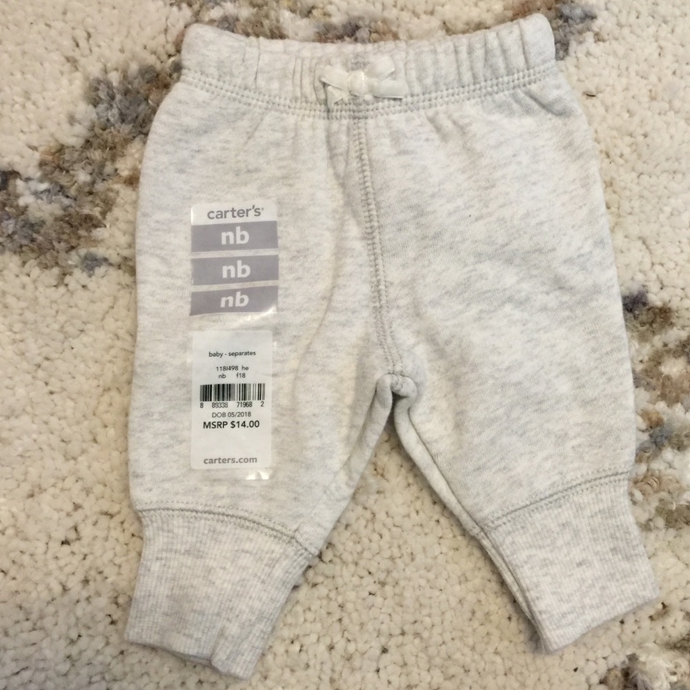 NWT Carter’s Grey Newborn Sweatpants